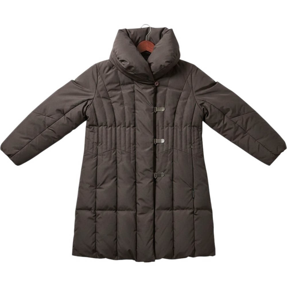 Steinbock ST1062 Women Puffer Coat Brown Quilted Pillow Collar Jacket Size 10 US